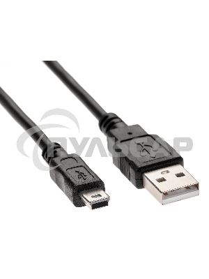 Кабель USB 2.0 A-->mini-B 5P (1м) черный TELECOM/VCOM <TC6911BK-1.0M>