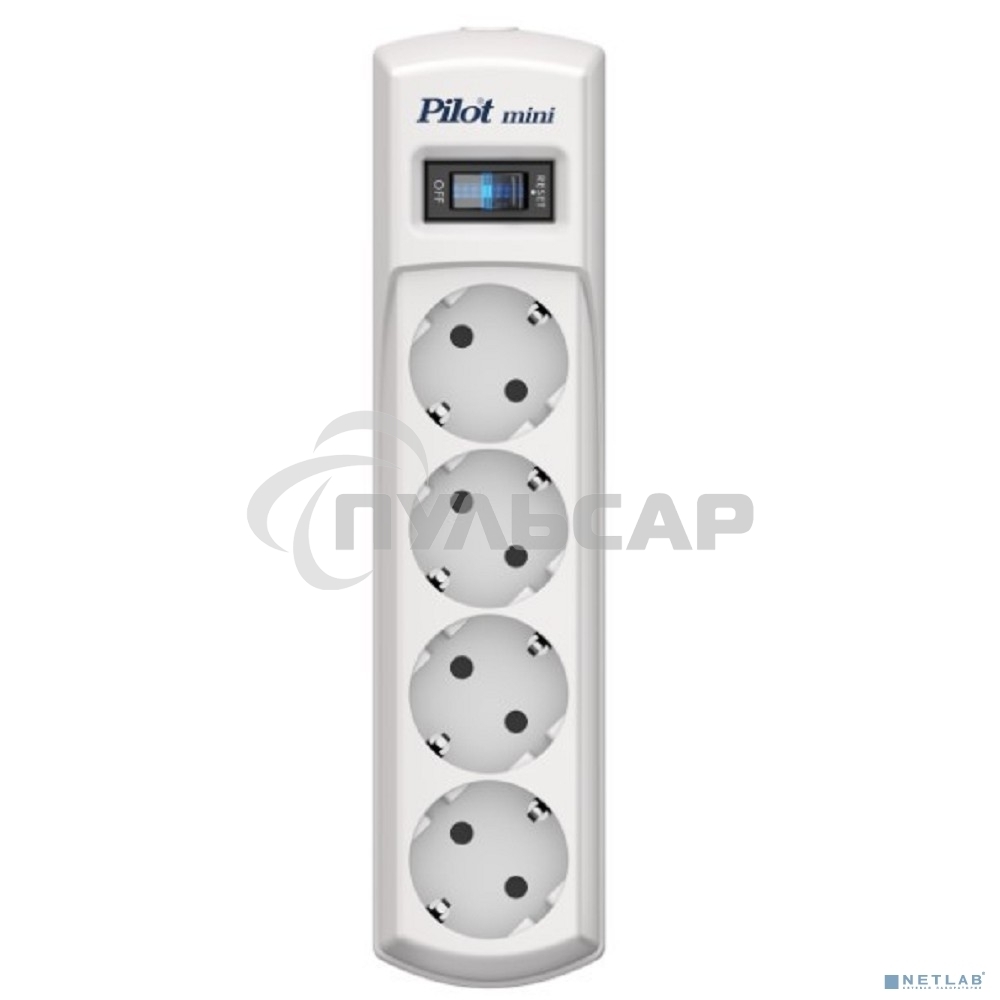 Сетевой фильтр Pilot mini 10м (4 розетки) белый (коробка)