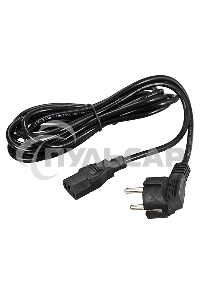 Шнур сетевой, евровилка угловая - евроразъем С13, кабель 3x0,75 мм², длина 1,8 метра (PVC пакет) Rexant