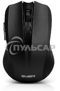Мышь беспроводная SVEN RX-350W черный, 1400 dpi, радиоканал, USB, кнопки - 6