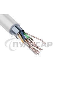 Кабель витая пара Rexant F/UTP, категория 6, ZH нг(А)-HF, 4PR, 23AWG, внутренний, серый, 305м