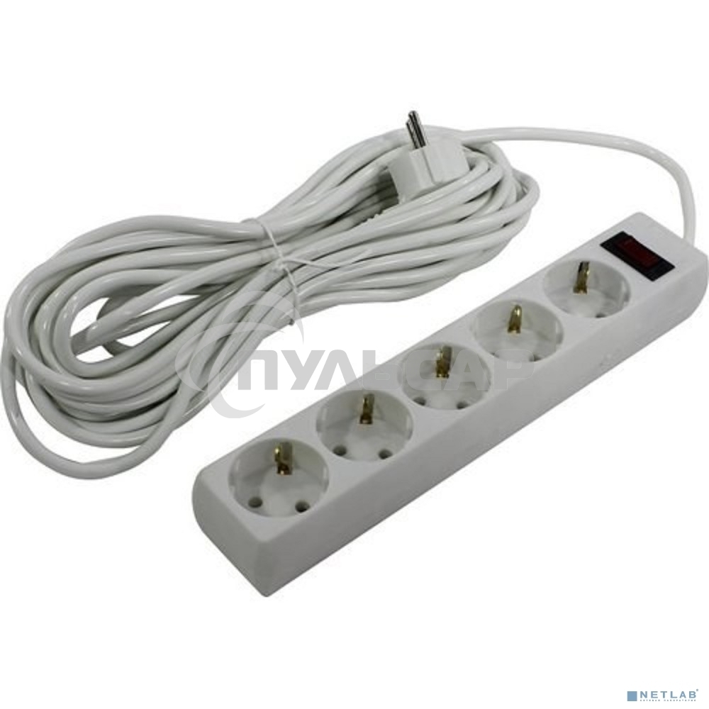 Сетевой фильтр ExeGate EX279182RUS SP-5-10W (5 розеток, 10м, евровилка, белый)