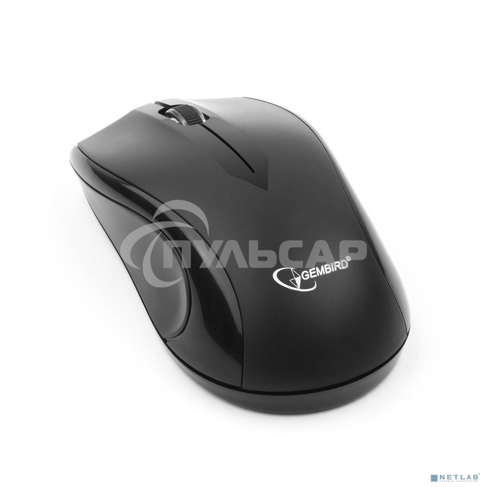 Мышь беспроводная Gembird MUSW-320 черный, 1000 dpi, радиоканал, USB, кнопки - 3