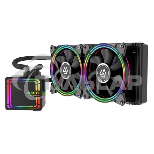 Жидкостная система охлаждения Alseye H240 черный, 120 мм, алюминий/медь, 2000 об/мин, 35.2 дБ, 4 pin, 180 Вт
