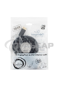 Кабель DisplayPort-DVI Gembird/Cablexpert 3м, 20M/19M, черный, экран, пакет(CC-DPM-DVIM-3M)