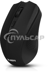 Мышь беспроводная SVEN RX-350W черный, 1400 dpi, радиоканал, USB, кнопки - 6