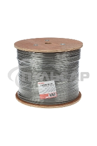 Кабель витая пара Rexant F/UTP, категория 6, ZH нг(А)-HF, 4PR, 23AWG, внутренний, серый, 305м
