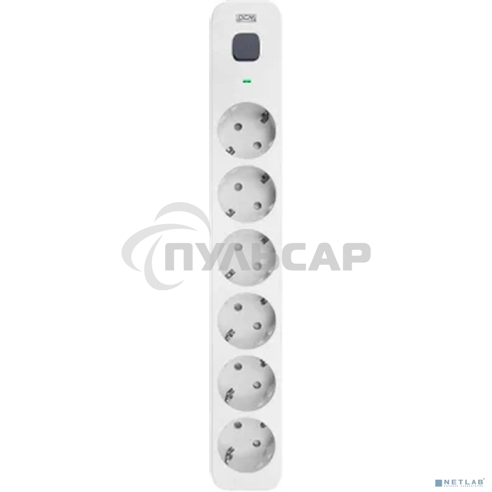 Сетевой фильтр Powercom SP-06W 3,0 м 3.0м (6 розеток) белый/серый (коробка)