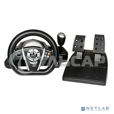 Игровой руль Dialog GW-135VR GranTourismo - эф.вибрации, 2 педали, рычаг ПП, PC USB