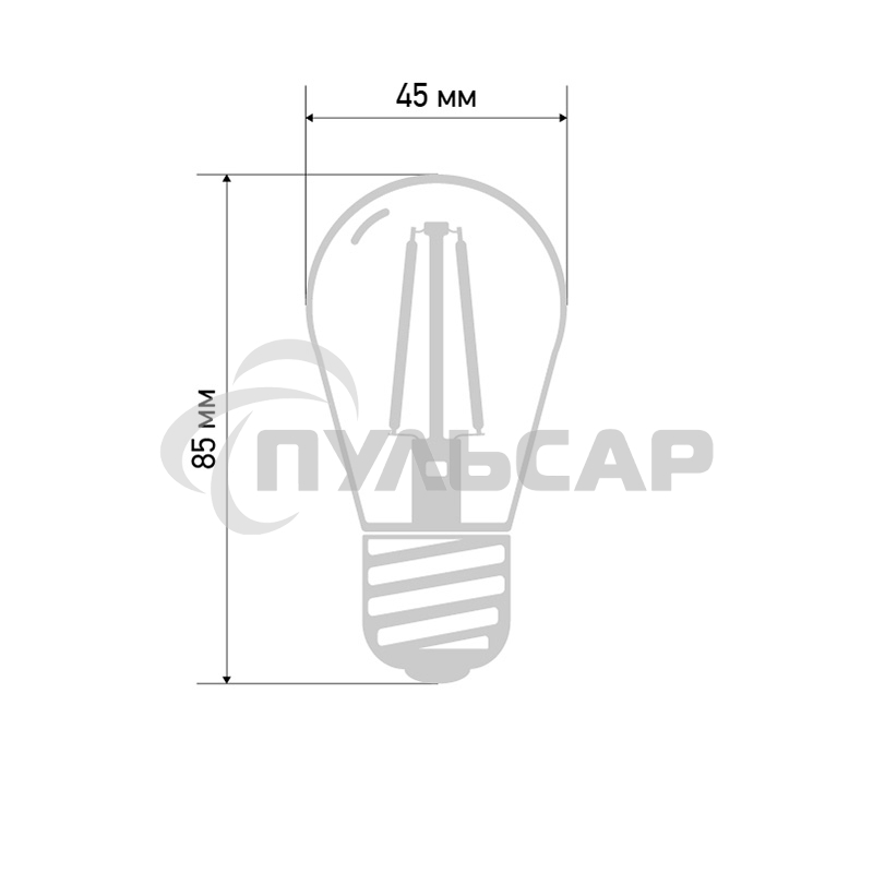Ретро лампа Neon-night Filament ST45 E27, 2W, 230В Теплая белая 3000K