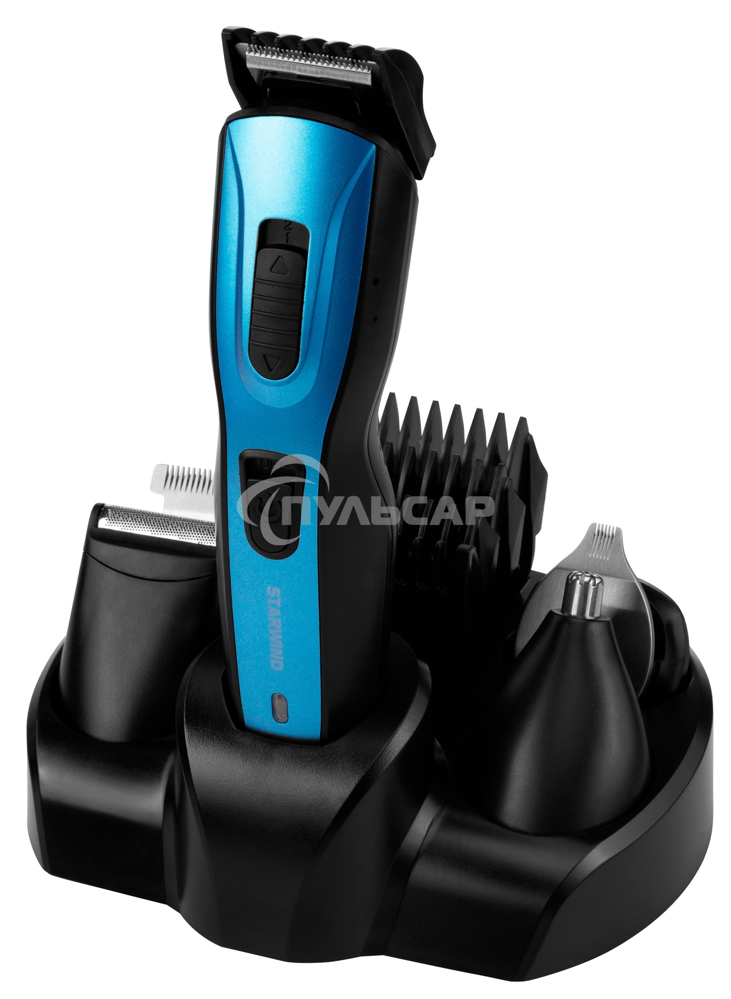 Машинка для стрижки Starwind SHC 4379 синий/черный 3Вт (насадок в компл:8шт)
