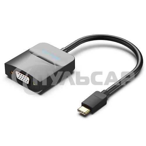 Мультимедиа конвертер Vention USB Type C M/VGA 15F, Черный