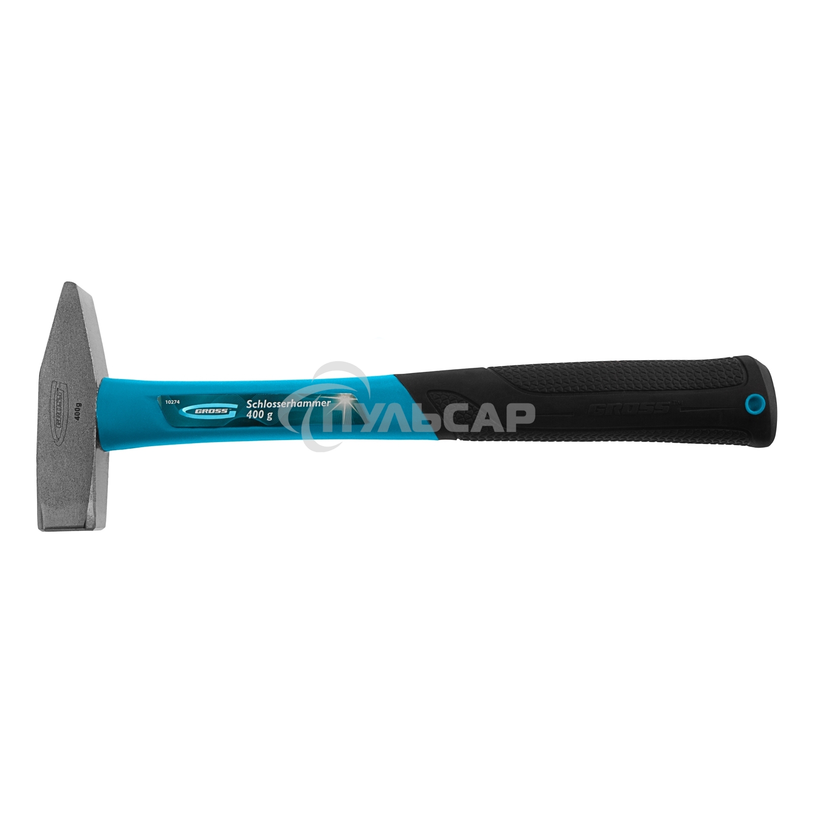 Молоток слесарный GROSS 10274 400г квадратный боек фибергласовая обрезиненная рукоятка