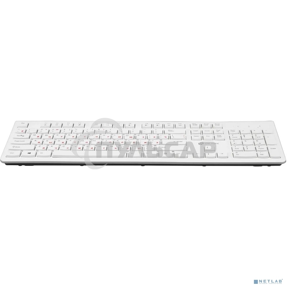Клавиатура проводная Oklick 505M белый USB slim