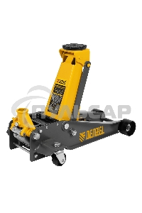 Домкрат гидравлический подкатной Denzel 3 т, 125-470 мм, быстрый подъем, проф. 51260