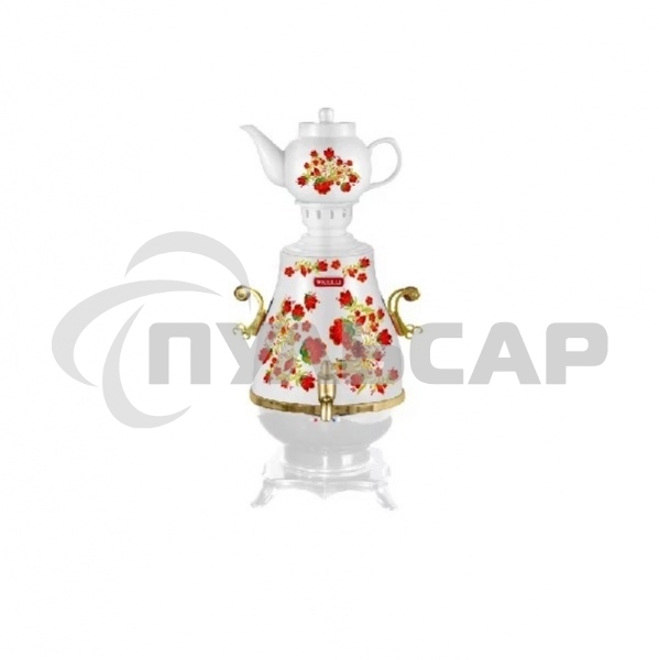 Самовар электрический Kelli KL-1321 Обьем 4 л Заварной чайник 0,9 л Раздельная нагревательная система Кнопки вкл./выкл. и поддержания температуры Функция автоматического кипячения и поддержания температуры Закрытый нагревательный элемент Пластиковый корпу