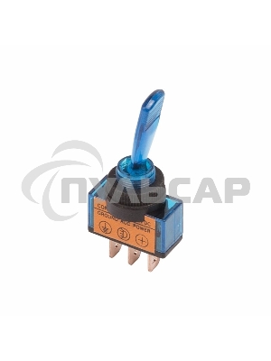 Тумблер 12V 20А (3c) ON-OFF однополюсныйс синей подсветкойRexant