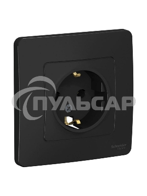 Розетка СП BLANCA 16А 250В без шторок с заземл. антрацит SchE BLNRS001016