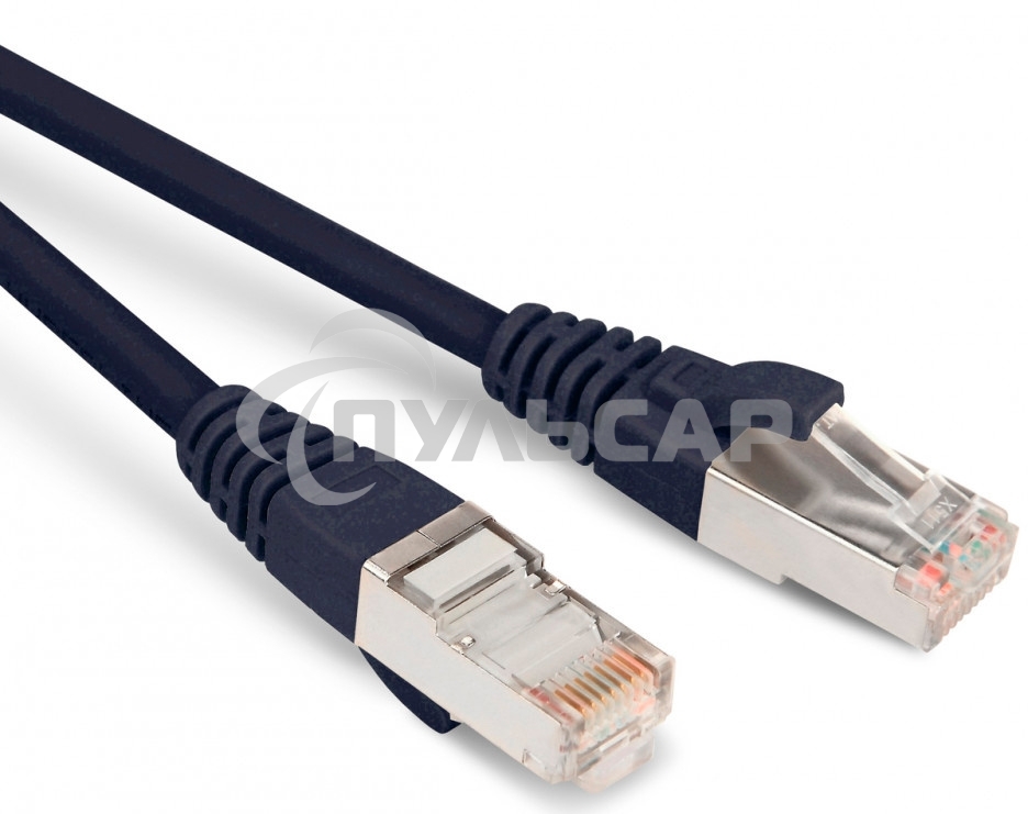 Патч-корд Hyperline F/UTP, экранированный, Cat.5е, LSZH, 5 м, черный PC-LPM-STP-RJ45-RJ45-C5e-5M-LSZH-BK