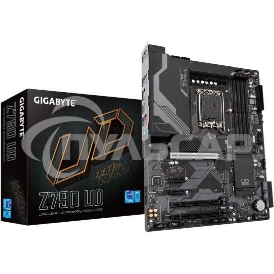 Материнская плата Gigabyte Z790 UD, LGA 1700, Intel Z790, 4xDDR5, 6xSATA, 3xM.2, 1xPCI-E 5.0 x16, 1xPCI-E 4.0 x4, 1xPCI-E 3.0 x1, 1xHDMI, 1xDP, 1x 2.5Gb LAN, 4xUSB-A 2.0, 4xUSB-A 3.2 Gen 1, 1xUSB-A 3.2 Gen 2, 1xUSB-C 3.2 Gen 2x2, 7.1, ATX