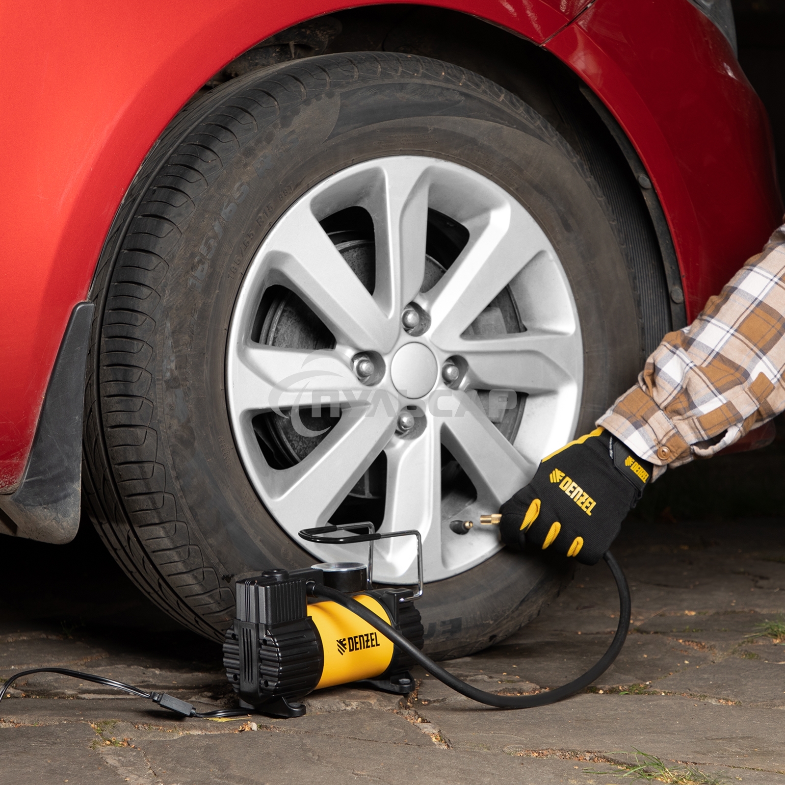 Компрессор автомобильный Denzel AC-37, 12 В, 7 атм 37 л/мин, 58055