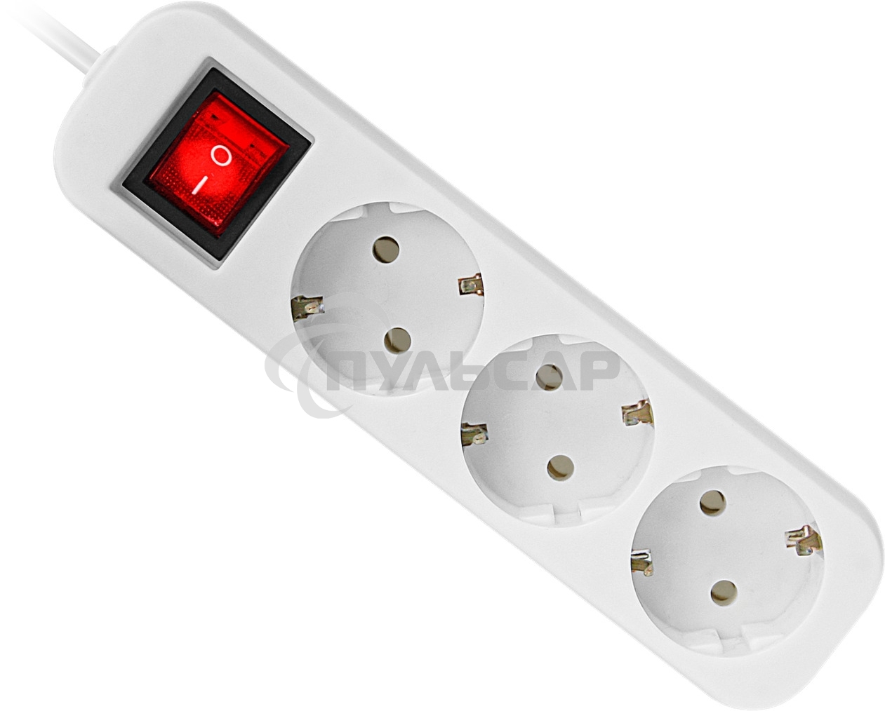 Удлинитель Defender S350 белый 5.0 м, 3 розетки 