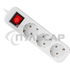 Удлинитель Defender S350 белый 5.0 м, 3 розетки 