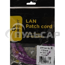 Патч-корд UTP Cablexpert кат.5e, 2м, литой, многожильный, фиолетовый