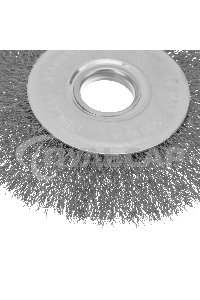 Щетка для УШМ, 125 мм, Плоская, витая нержавеющая проволока 0,3 мм, посадка 22,2 мм Denzel