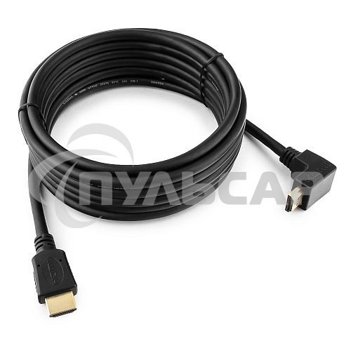 Кабель Cablexpert HDMI CC-HDMI490-15, 19M/19M, v2.0, медь, позол.разъемы, экран, угловой, 4.5м, черный, пакет