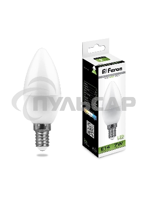 Лампа светодиодная Feron LB-97 7W 230V E14 4000K свеча