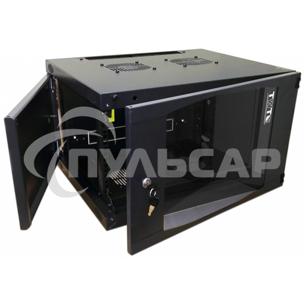 Шкаф настенный Next, 18U 550x600, стеклянная дверь, черный