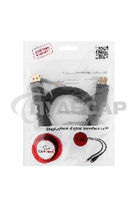 Кабель DisplayPort Gembird/Cablexpert, 1м, 20M/20M, черный, экран, пакет(CC-DP-1M)