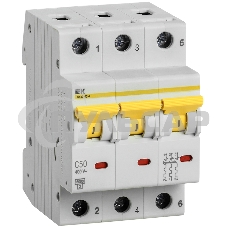Выключатель автоматический трехполюсный ВА47-60M 3Р 50А 6кА С MVA31-3-050-C IEK