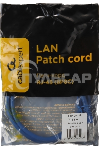 Патч-корд FTP Cablexpert кат.6, 1м, литой, многожильный черный