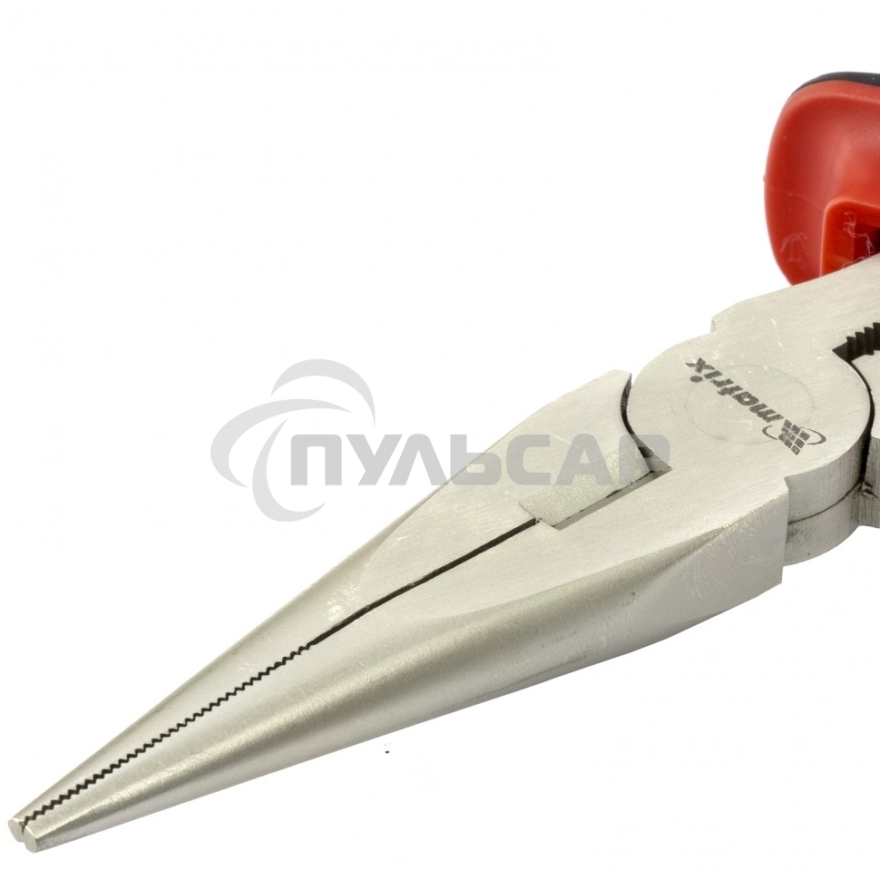 Длинногубцы Matrix NICKEL, 200 мм, прямые никелированные, двухкомпонентные рукоятки