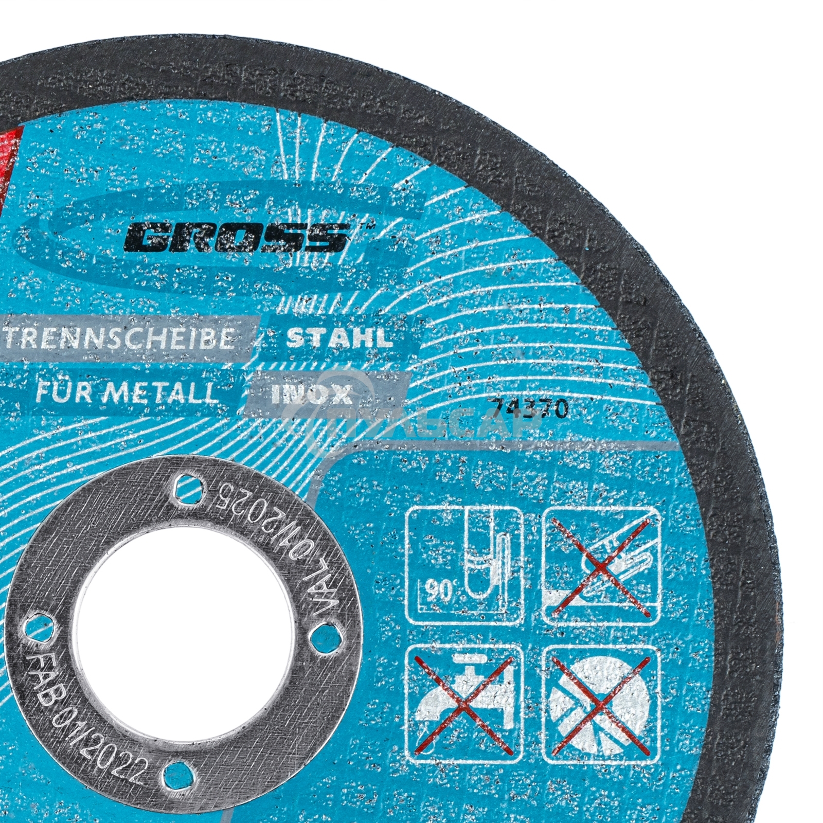Круг отрезной по металлу GROSS, 125 х 1,6 х 22,2 мм 74370