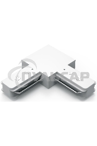 Коннектор для трековых шинопроводов Gauss угловой (L) белый