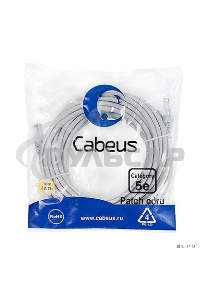 Шнур коммутационный Cabeus, кат. 5е, неэкр., U/UTP, RJ45/RJ45, LSZH, AWG24 10м, серый