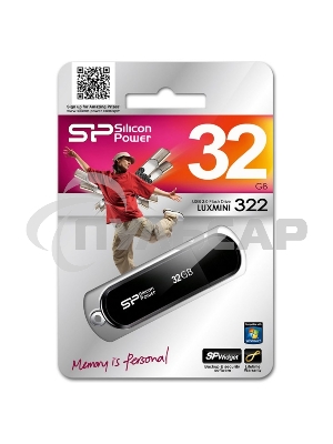 Флешка Silicon Power 32Gb LuxMini 322 SP032GBUF2322V1K USB2.0 черный