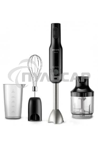 Блендер погружной Philips HR2543/90, 700Вт, 1 скорость, турбо режим, стакан для взбивания, венчик, измельчитель, черный