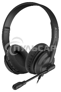 Наушники с микрофоном A4Tech HS-10 черный 2м