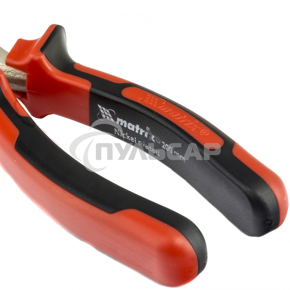 Длинногубцы Matrix NICKEL, 200 мм, прямые никелированные, двухкомпонентные рукоятки