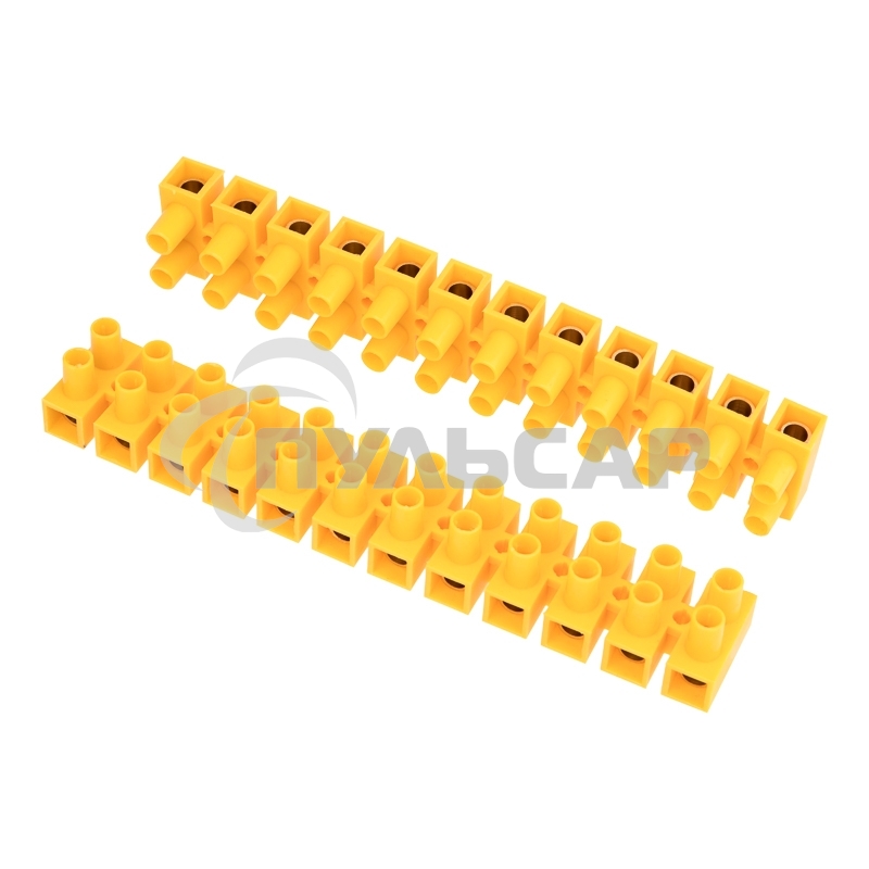 Клеммная винтовая колодка KВ-35 10-35, ток 80 A, полиэтилен желтый Rexant (10 шт./уп.)