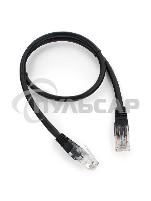 Патч-корд UTP Cablexpert кат.5e, 0.5м, литой, многожильный, черный