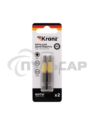 Бита шестигранная HEX4х50мм для шуруповерта (уп.2шт) Kranz KR-92-0422-1