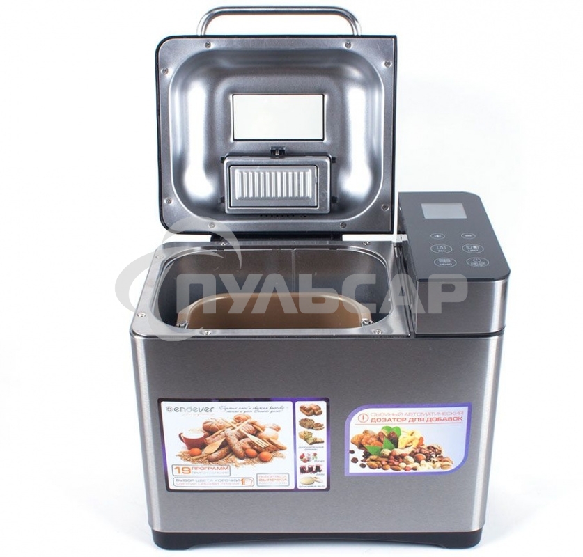 Хлебопечь Endever Skyline MB-53, 710Вт, 19 программ, таймер 15ч, сохранение уст. прогр., авт. термостат, автоподогрев 60 мин