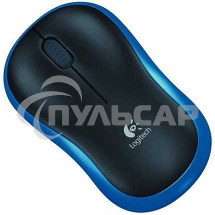 Мышь беспроводная Logitech M185 синий, 1000 dpi, радиоканал, USB, кнопки - 3