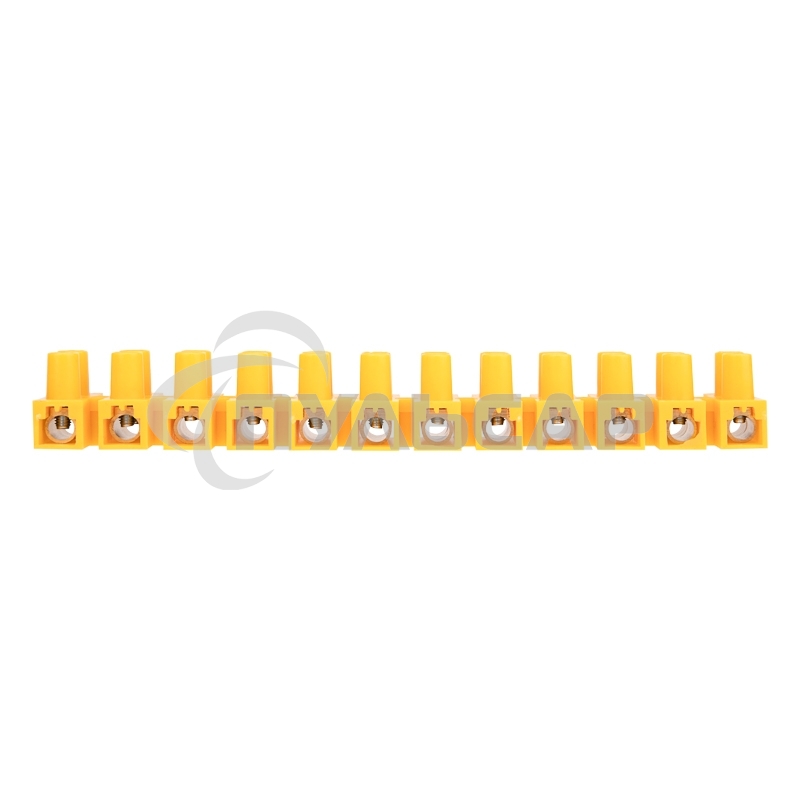 Клеммная винтовая колодка KВ-35 10-35, ток 80 A, полиэтилен желтый Rexant (10 шт./уп.)