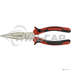 Длинногубцы Matrix NICKEL, 200 мм, прямые никелированные, двухкомпонентные рукоятки